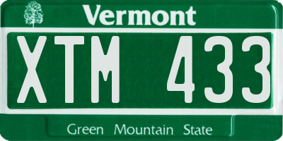 VT license plate XTM433