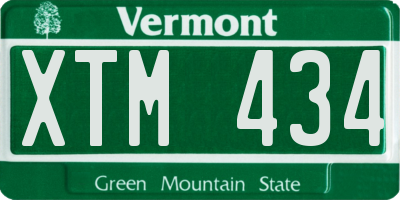 VT license plate XTM434