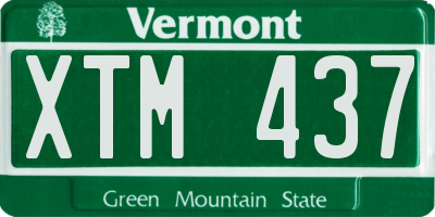 VT license plate XTM437