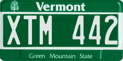 VT license plate XTM442