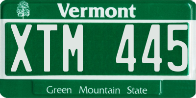 VT license plate XTM445
