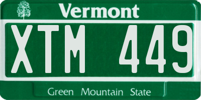 VT license plate XTM449