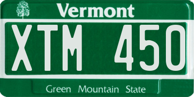 VT license plate XTM450