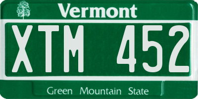 VT license plate XTM452