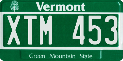 VT license plate XTM453