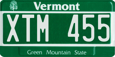 VT license plate XTM455