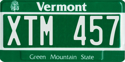 VT license plate XTM457