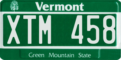 VT license plate XTM458