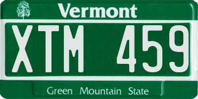 VT license plate XTM459