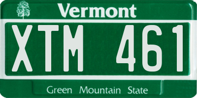 VT license plate XTM461