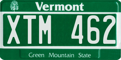 VT license plate XTM462