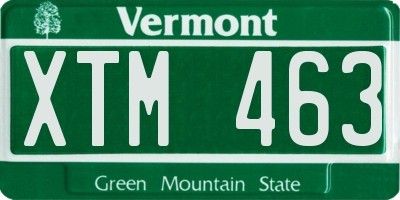 VT license plate XTM463