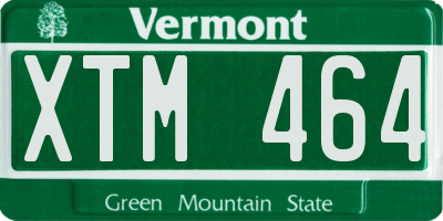 VT license plate XTM464