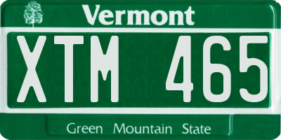 VT license plate XTM465