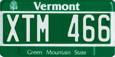 VT license plate XTM466
