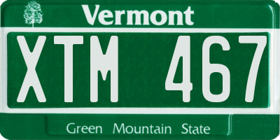 VT license plate XTM467