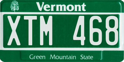 VT license plate XTM468