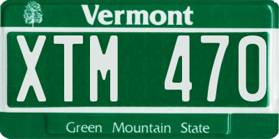 VT license plate XTM470