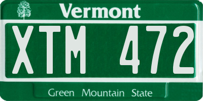 VT license plate XTM472