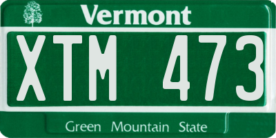 VT license plate XTM473