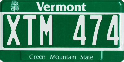 VT license plate XTM474