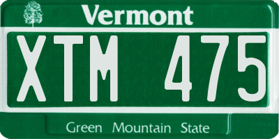 VT license plate XTM475