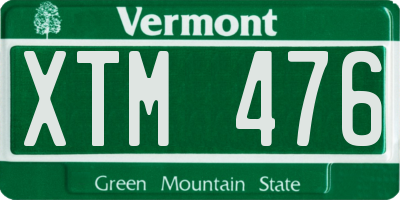 VT license plate XTM476
