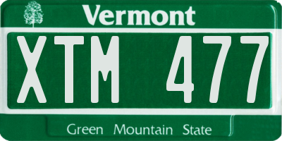 VT license plate XTM477