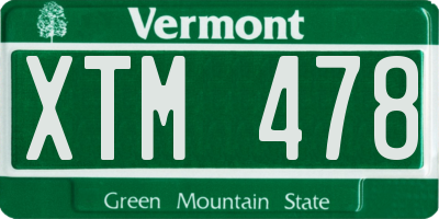 VT license plate XTM478