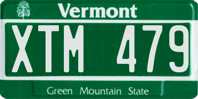 VT license plate XTM479