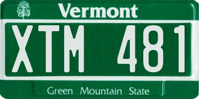 VT license plate XTM481