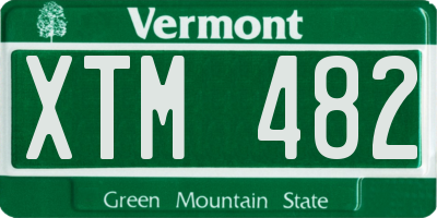 VT license plate XTM482