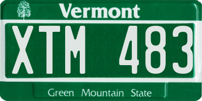 VT license plate XTM483