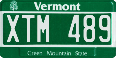 VT license plate XTM489