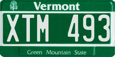 VT license plate XTM493