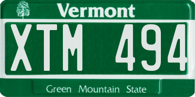 VT license plate XTM494