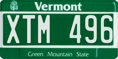 VT license plate XTM496