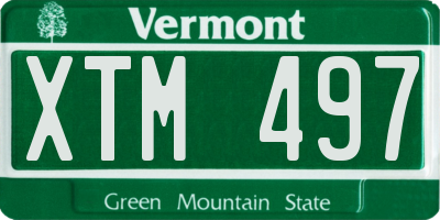 VT license plate XTM497
