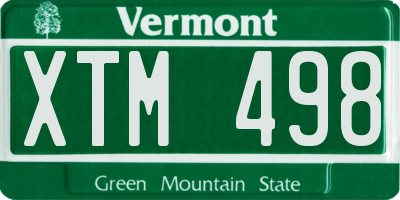 VT license plate XTM498