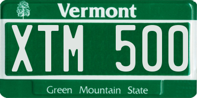VT license plate XTM500