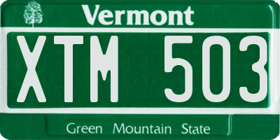 VT license plate XTM503