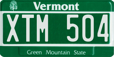 VT license plate XTM504