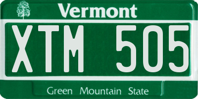VT license plate XTM505