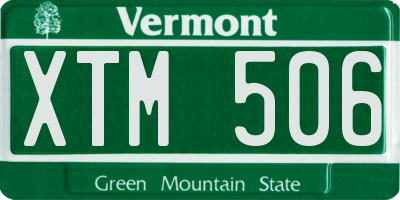 VT license plate XTM506