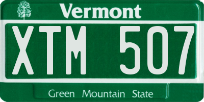 VT license plate XTM507