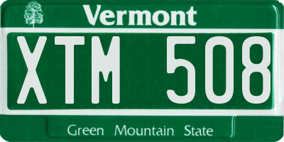 VT license plate XTM508
