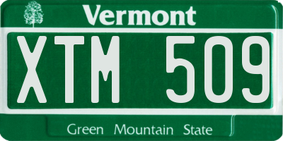 VT license plate XTM509