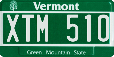 VT license plate XTM510