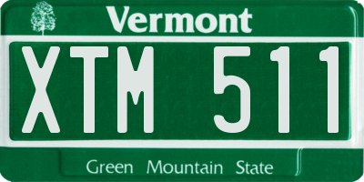 VT license plate XTM511