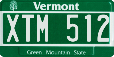 VT license plate XTM512